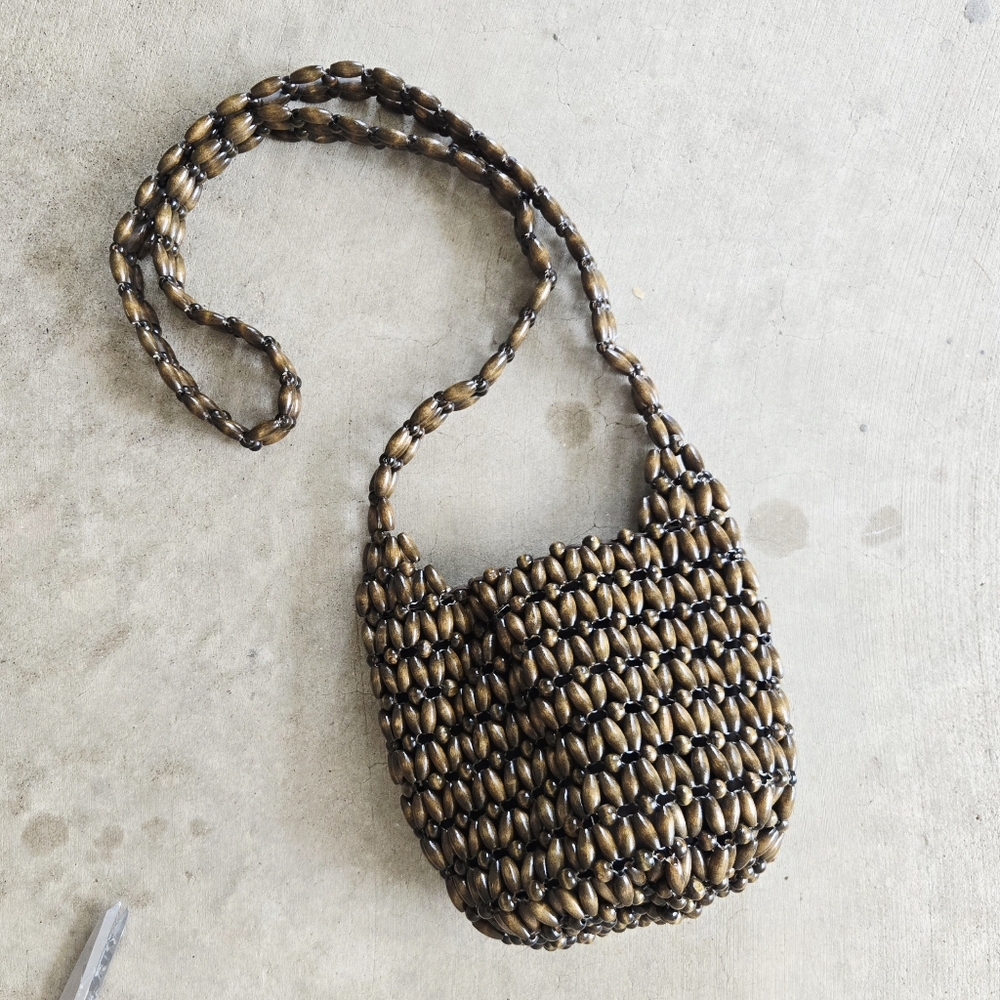 Handmade Gianni Beaded Mini Cross Body Purse Lined Festival Hawaii Beach Coastal